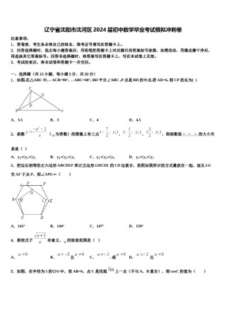 辽宁省沈阳市沈河区2024届初中数学毕业考试模拟冲刺卷含解析.doc