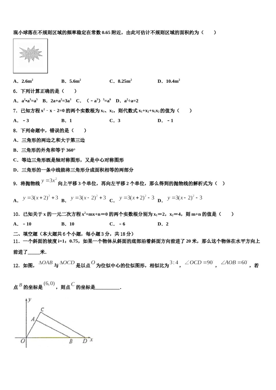 辽宁省盘锦市大洼区市级名校2024年中考数学最后冲刺浓缩精华卷含解析.doc_第2页