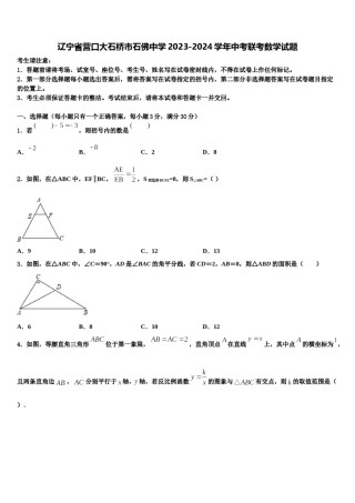 辽宁省营口大石桥市石佛中学2023-2024学年中考联考数学试题含解析.doc