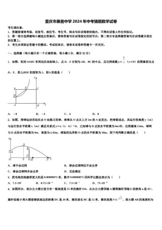 重庆市兼善中学2024年中考猜题数学试卷含解析.doc