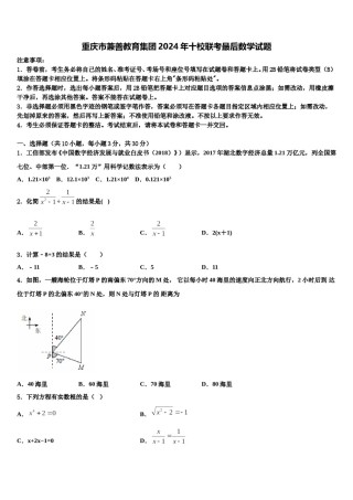 重庆市兼善教育集团2024年十校联考最后数学试题含解析.doc