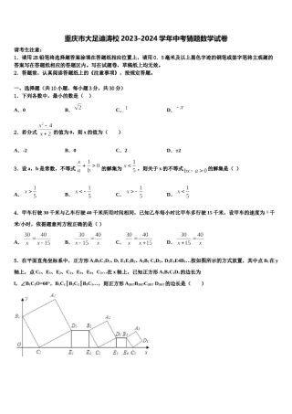 重庆市大足迪涛校2023-2024学年中考猜题数学试卷含解析.doc