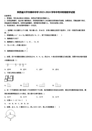 陕西省兴平市秦岭中学2023-2024学年中考冲刺卷数学试题含解析.doc