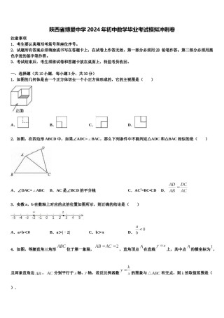陕西省博爱中学2024年初中数学毕业考试模拟冲刺卷含解析.doc