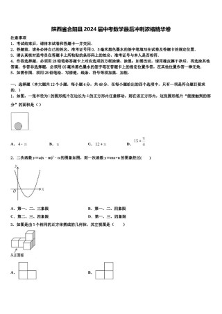 陕西省合阳县2024届中考数学最后冲刺浓缩精华卷含解析.doc