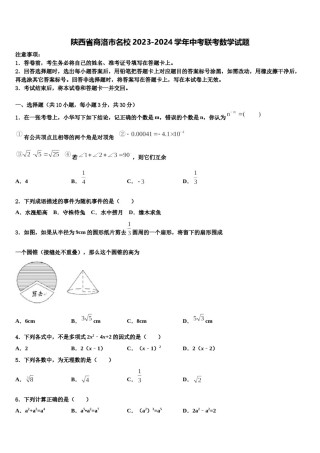 陕西省商洛市名校2023-2024学年中考联考数学试题含解析.doc