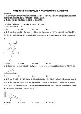 陕西省宝鸡市岐山县重点名校2024届毕业升学考试模拟卷数学卷含解析.doc