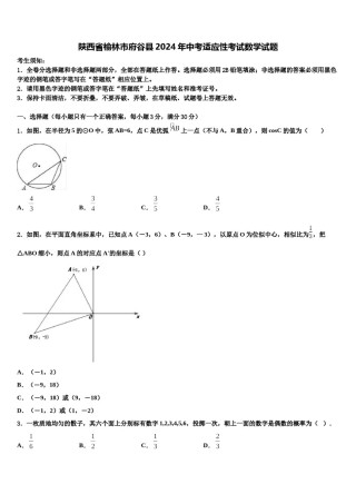 陕西省榆林市府谷县2024年中考适应性考试数学试题含解析.doc