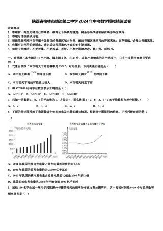 陕西省榆林市靖边第二中学2024年中考数学模拟精编试卷含解析.doc