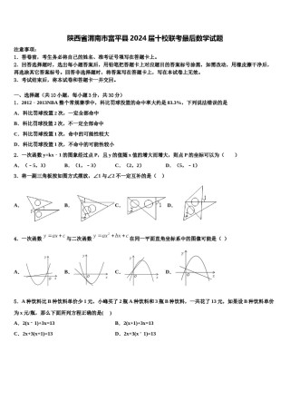 陕西省渭南市富平县2024届十校联考最后数学试题含解析.doc