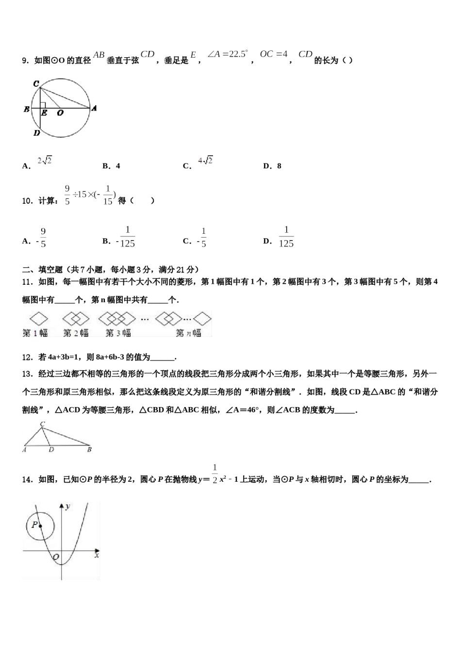 陕西省渭南市富平县重点名校2024届中考联考数学试题含解析.doc_第3页