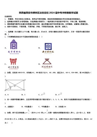 陕西省西安市碑林区达标名校2024届中考冲刺卷数学试题含解析.doc