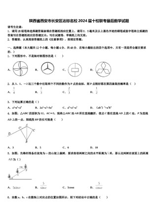 陕西省西安市长安区达标名校2024届十校联考最后数学试题含解析.doc