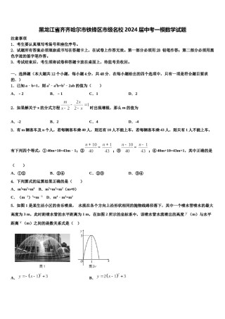 黑龙江省齐齐哈尔市铁锋区市级名校2024届中考一模数学试题含解析.doc