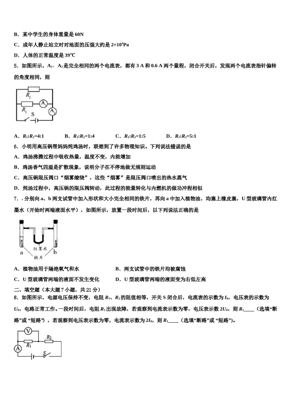 2023-2024学年上海市西延安中学中考冲刺卷物理试题含解析.doc_第2页