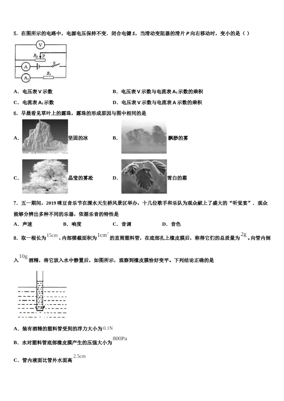 2023-2024学年云南省昭通市昭阳区建飞中学初中物理毕业考试模拟冲刺卷含解析.doc_第2页