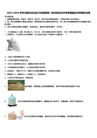 2023-2024学年内蒙古自治区兴安盟两旗一县市级名校中考物理最后冲刺模拟试卷含解析.doc