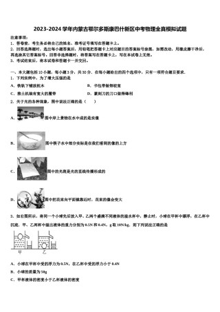 2023-2024学年内蒙古鄂尔多斯康巴什新区中考物理全真模拟试题含解析.doc