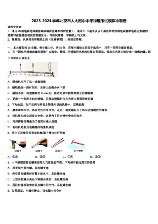 2023-2024学年北京市人大附中中考物理考试模拟冲刺卷含解析.doc
