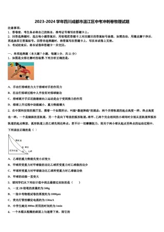 2023-2024学年四川成都市温江区中考冲刺卷物理试题含解析.doc