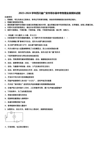 2023-2024学年四川省广安市邻水县中考物理全真模拟试题含解析.doc