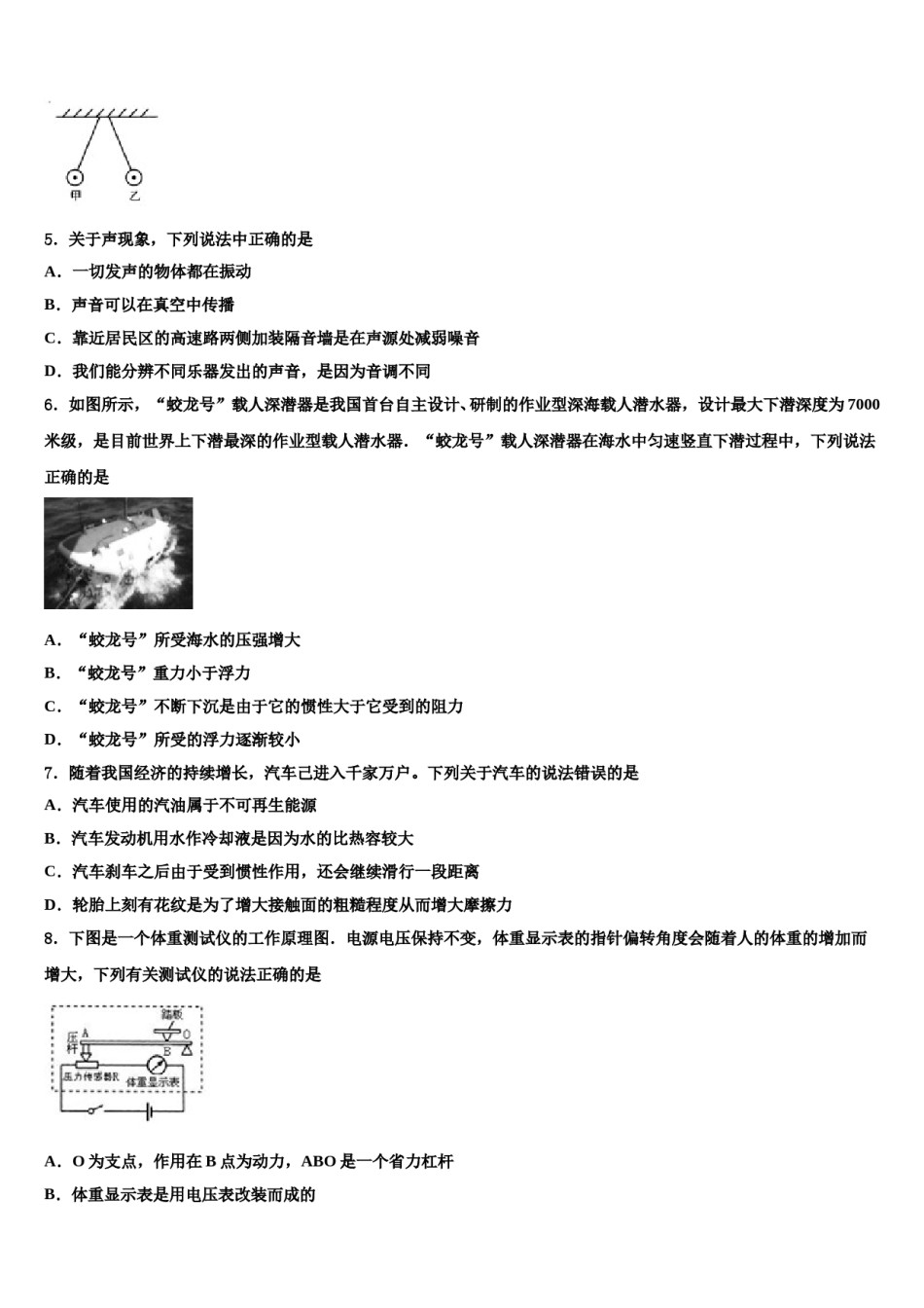 2023-2024学年四川省德阳市旌阳区达标名校中考押题物理预测卷含解析.doc_第2页