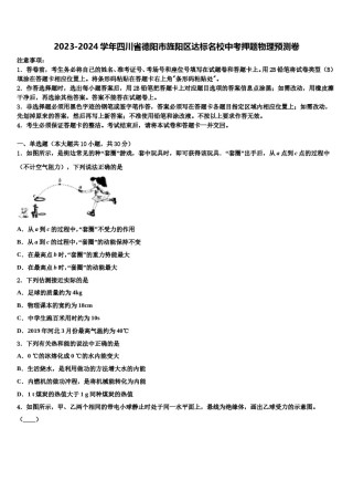 2023-2024学年四川省德阳市旌阳区达标名校中考押题物理预测卷含解析.doc