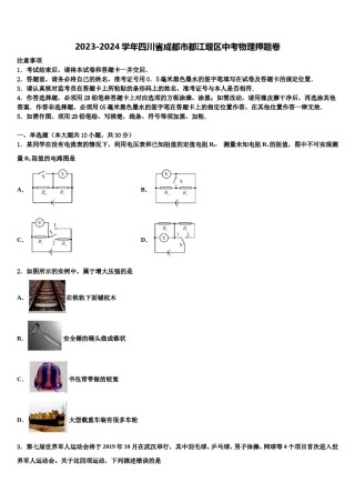 2023-2024学年四川省成都市都江堰区中考物理押题卷含解析.doc