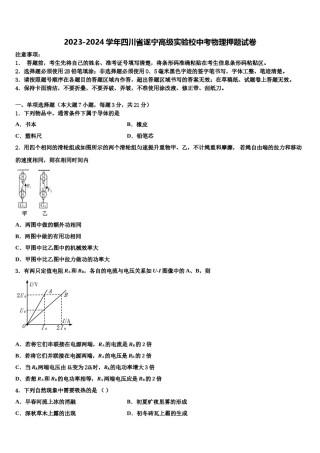 2023-2024学年四川省遂宁高级实验校中考物理押题试卷含解析.doc