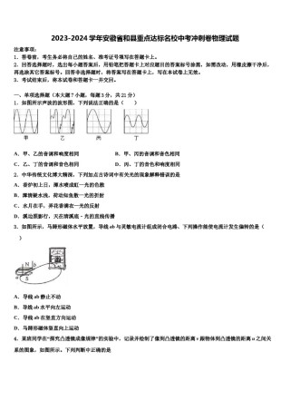 2023-2024学年安徽省和县重点达标名校中考冲刺卷物理试题含解析.doc