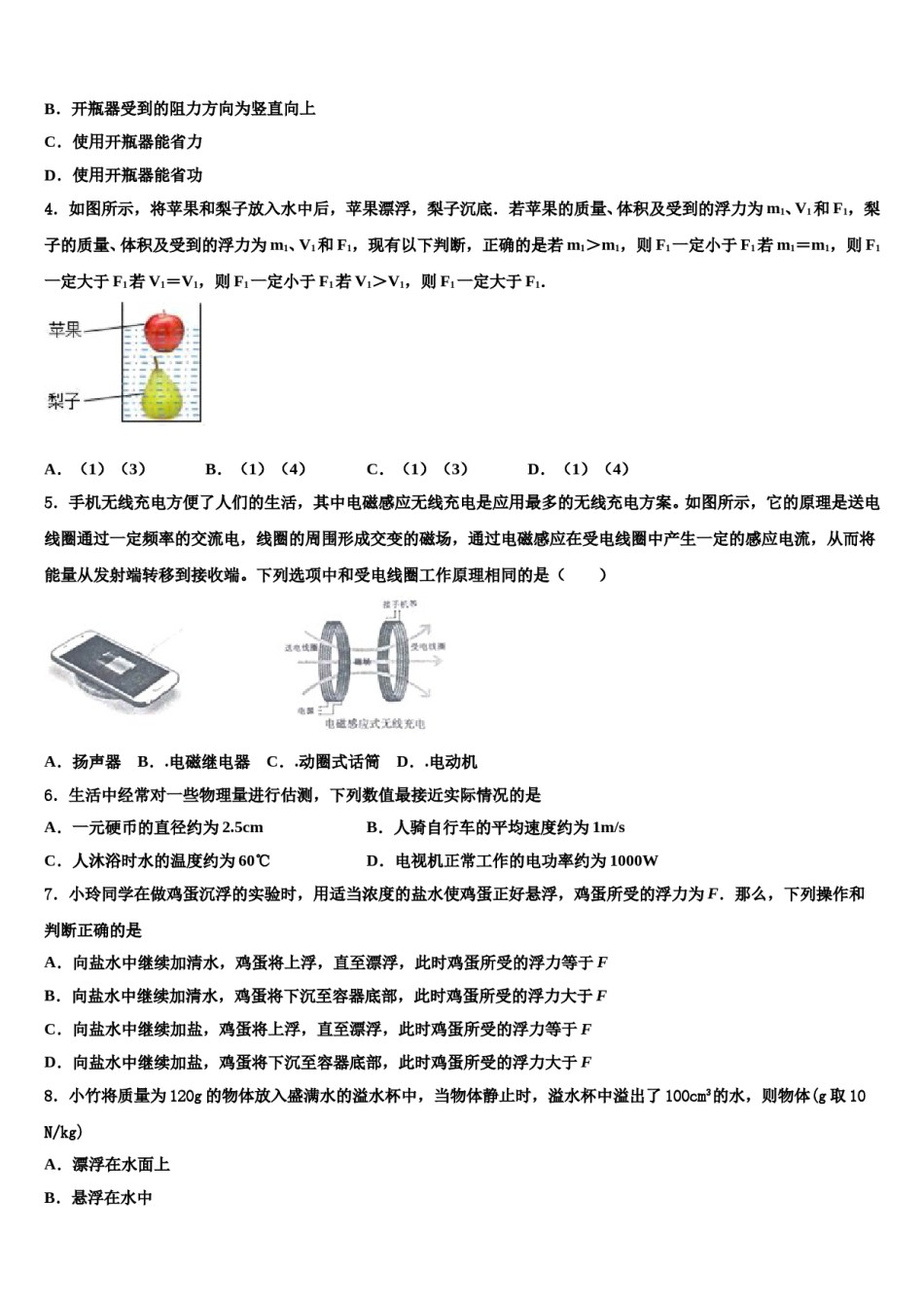 2023-2024学年安徽省宣城市宣州区雁翅校中考物理押题卷含解析.doc_第2页