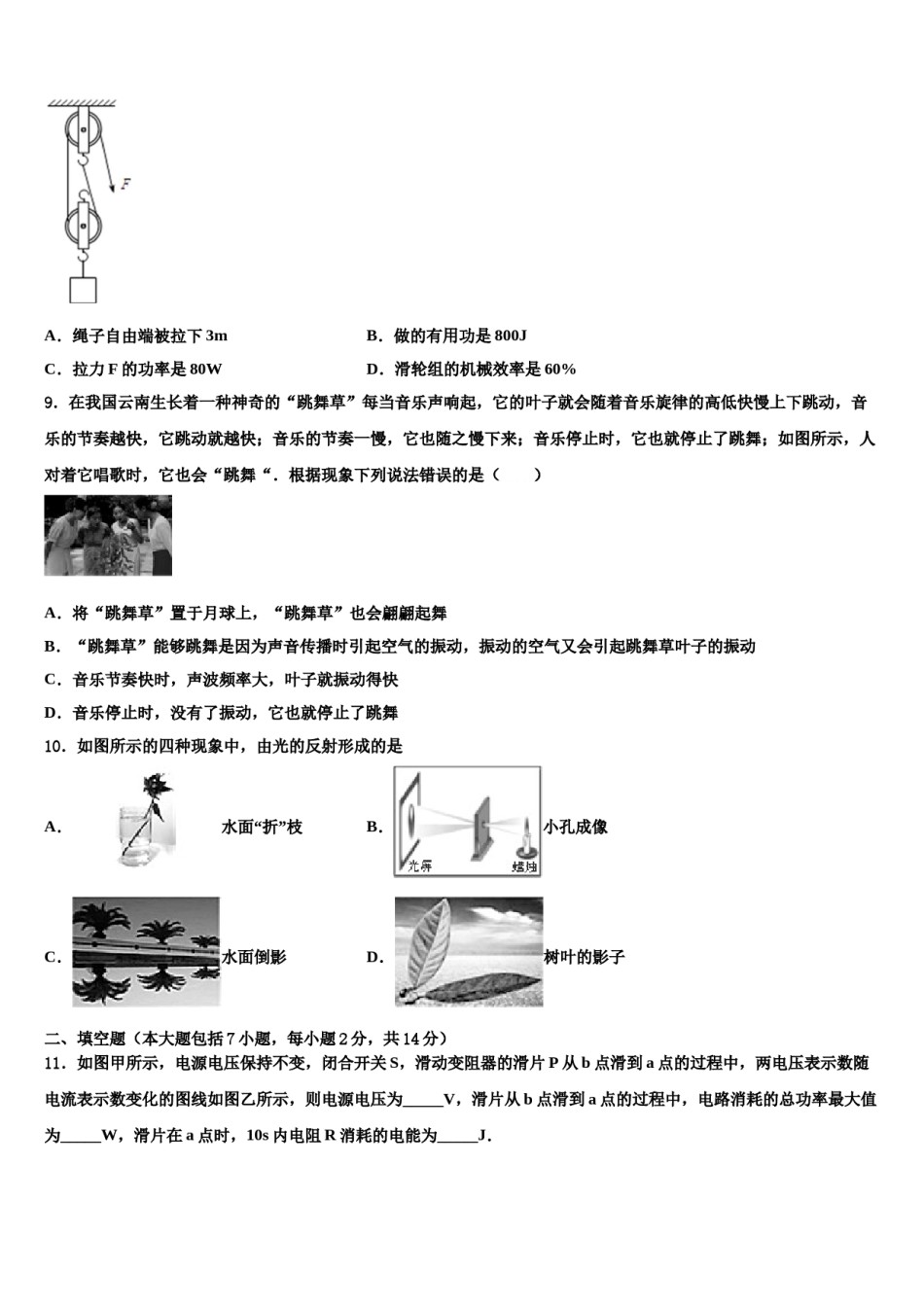 2023-2024学年安徽省阜阳市临泉县中考物理全真模拟试题含解析.doc_第3页
