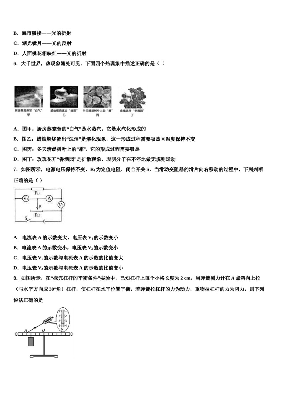 2023-2024学年山东省沂南县重点中学中考猜题物理试卷含解析.doc_第2页