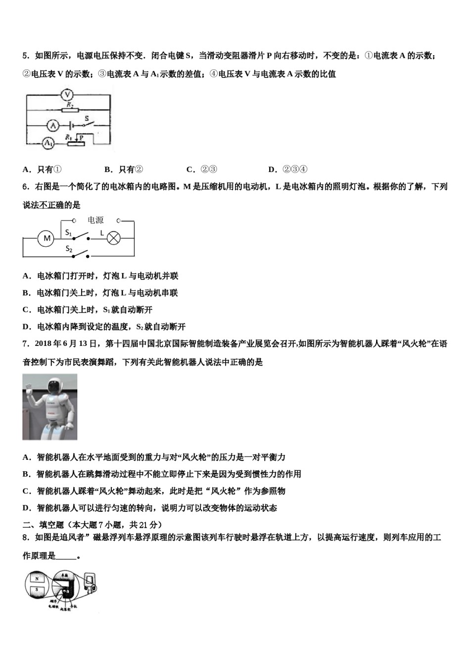 2023-2024学年山东省潍坊市寿光中考物理对点突破模拟试卷含解析.doc_第2页