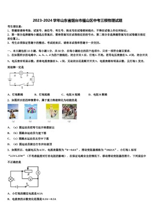 2023-2024学年山东省烟台市福山区中考三模物理试题含解析.doc