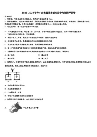 2023-2024学年广东省云浮市郁南县中考物理押题卷含解析.doc
