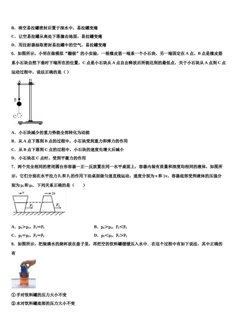 2023-2024学年广东省汕头市潮南区重点名校中考适应性考试物理试题含解析.doc_第2页