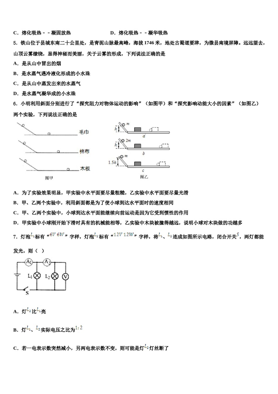 2023-2024学年广东省深圳市深圳中学中考猜题物理试卷含解析.doc_第2页