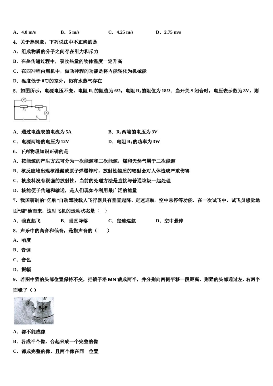 2023-2024学年广东省深圳市福田片区中考联考物理试题含解析.doc_第2页