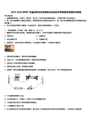 2023-2024学年广东省深圳市龙华新区达标名校中考物理考试模拟冲刺卷含解析.doc