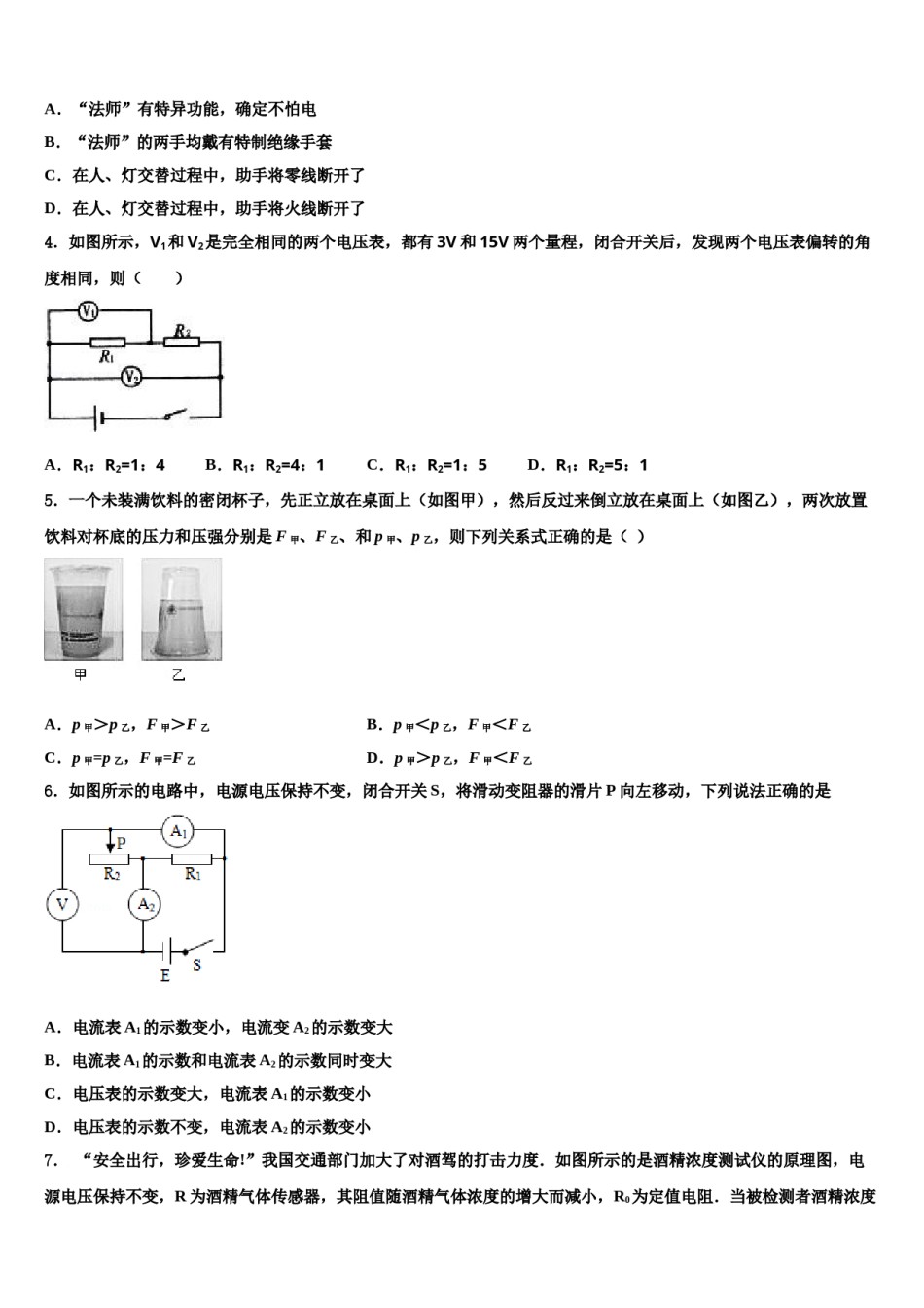 2023-2024学年广东省湛江二中学港城中学中考冲刺卷物理试题含解析.doc_第2页