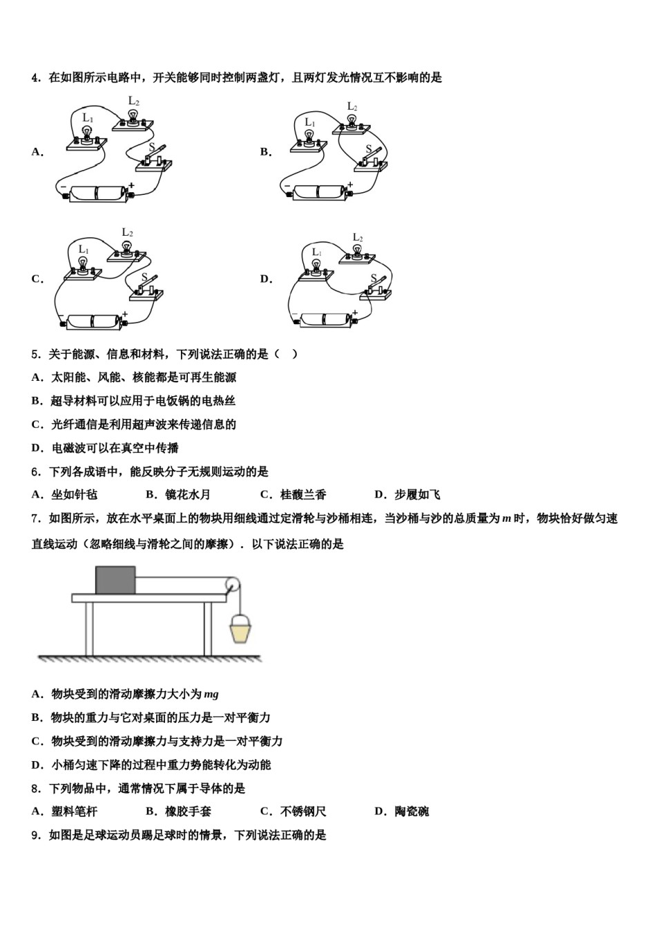 2023-2024学年广东省那龙镇那龙学校中考物理模试卷含解析.doc_第2页