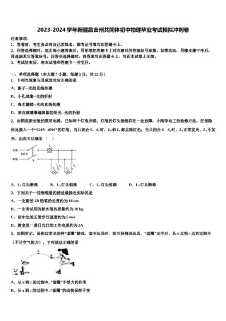2023-2024学年新疆昌吉州共同体初中物理毕业考试模拟冲刺卷含解析.doc