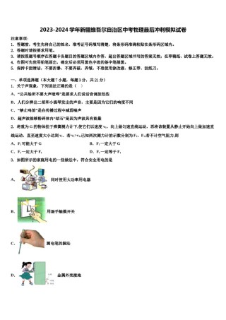 2023-2024学年新疆维吾尔自治区中考物理最后冲刺模拟试卷含解析.doc