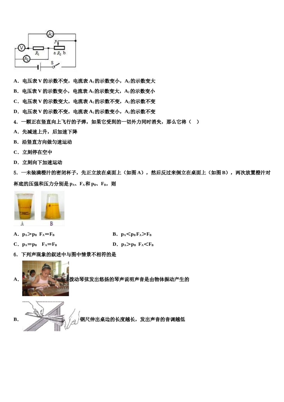 2023-2024学年江汉区部分校中考物理模拟精编试卷含解析.doc_第2页