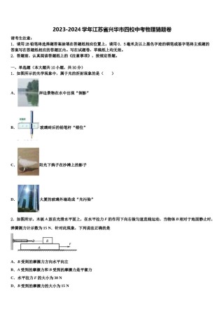 2023-2024学年江苏省兴华市四校中考物理猜题卷含解析.doc