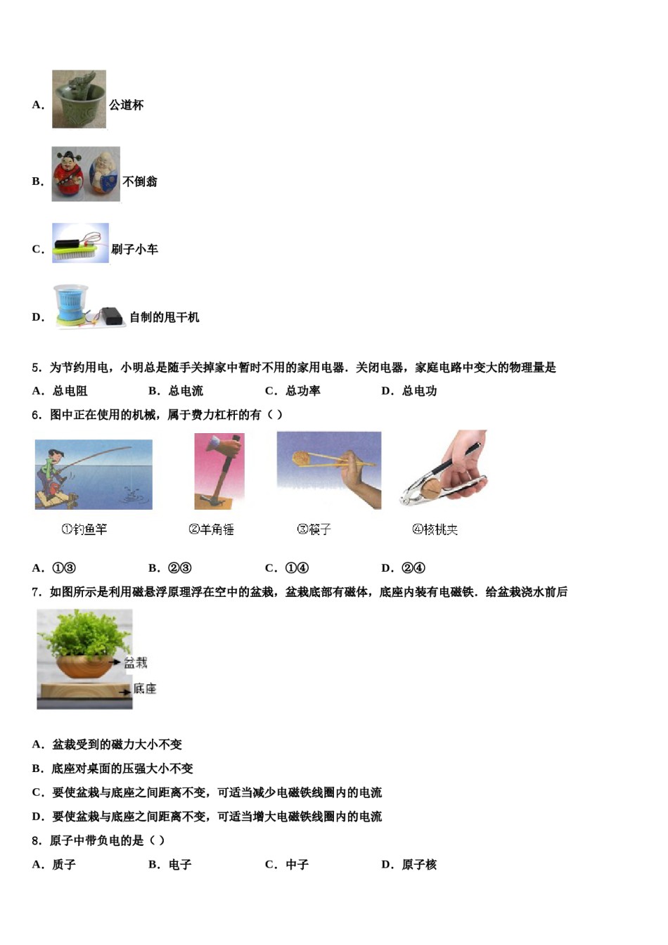2023-2024学年江苏省淮安市八校联考中考物理考试模拟冲刺卷含解析.doc_第2页
