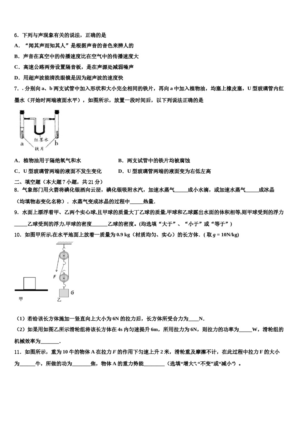 2023-2024学年江苏省苏州市工业园区重点达标名校中考物理适应性模拟试题含解析.doc_第2页