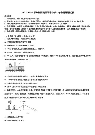 2023-2024学年江西南昌石埠中学中考物理押题试卷含解析.doc