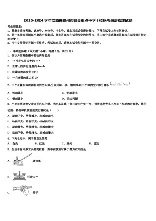 2023-2024学年江西省赣州市赣县重点中学十校联考最后物理试题含解析.doc